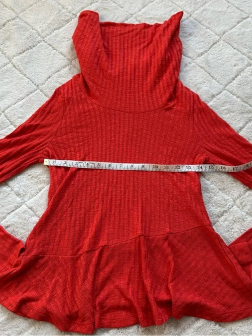 Anthropologie X Maeve | Winterscape Peplum tangerine top | Size Extra Small